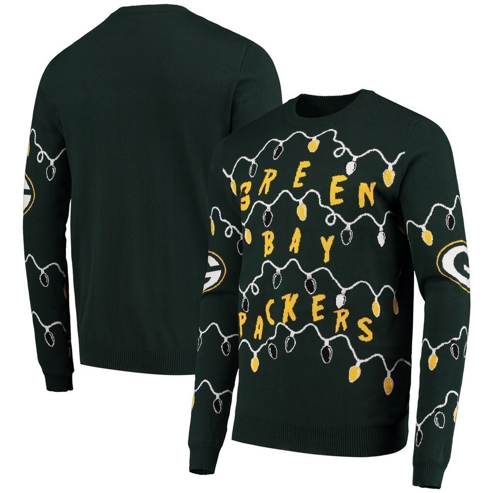NFL Green Bay Packers FOCO Light-Up Ugly Sweater - Green size 2X light up